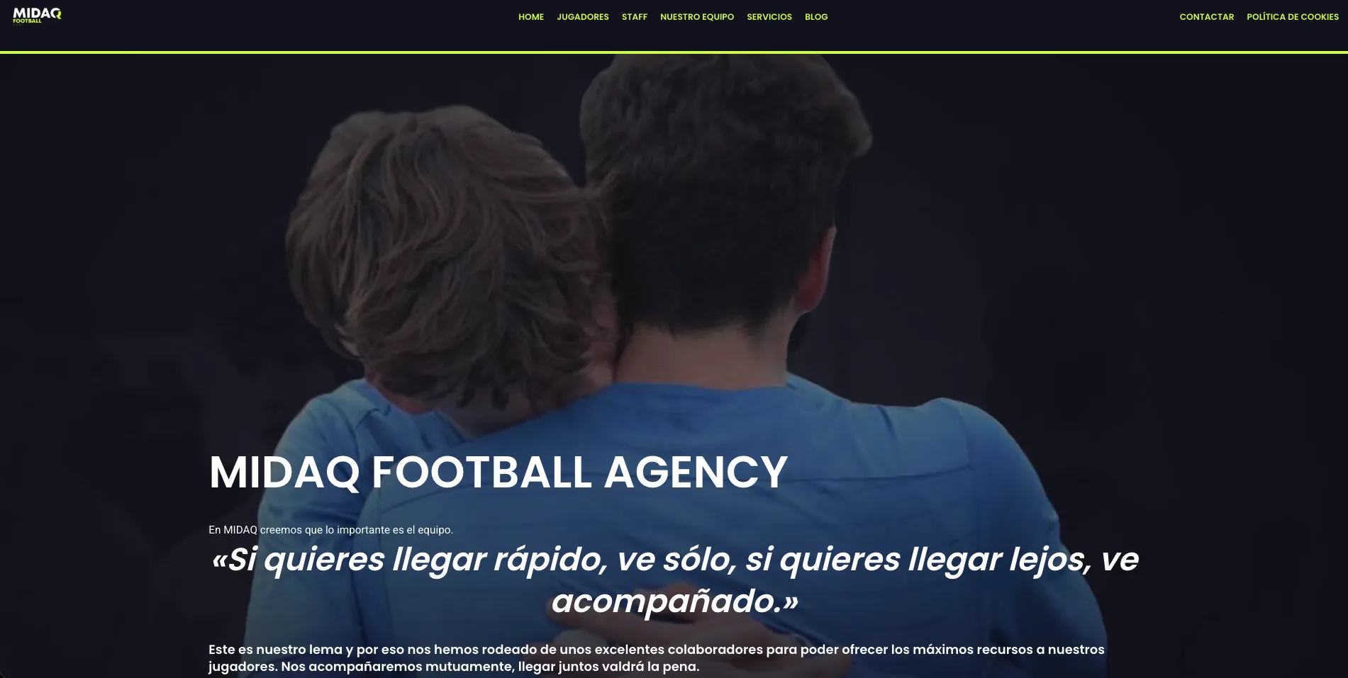 Web anterior de MIDAQ Football Management